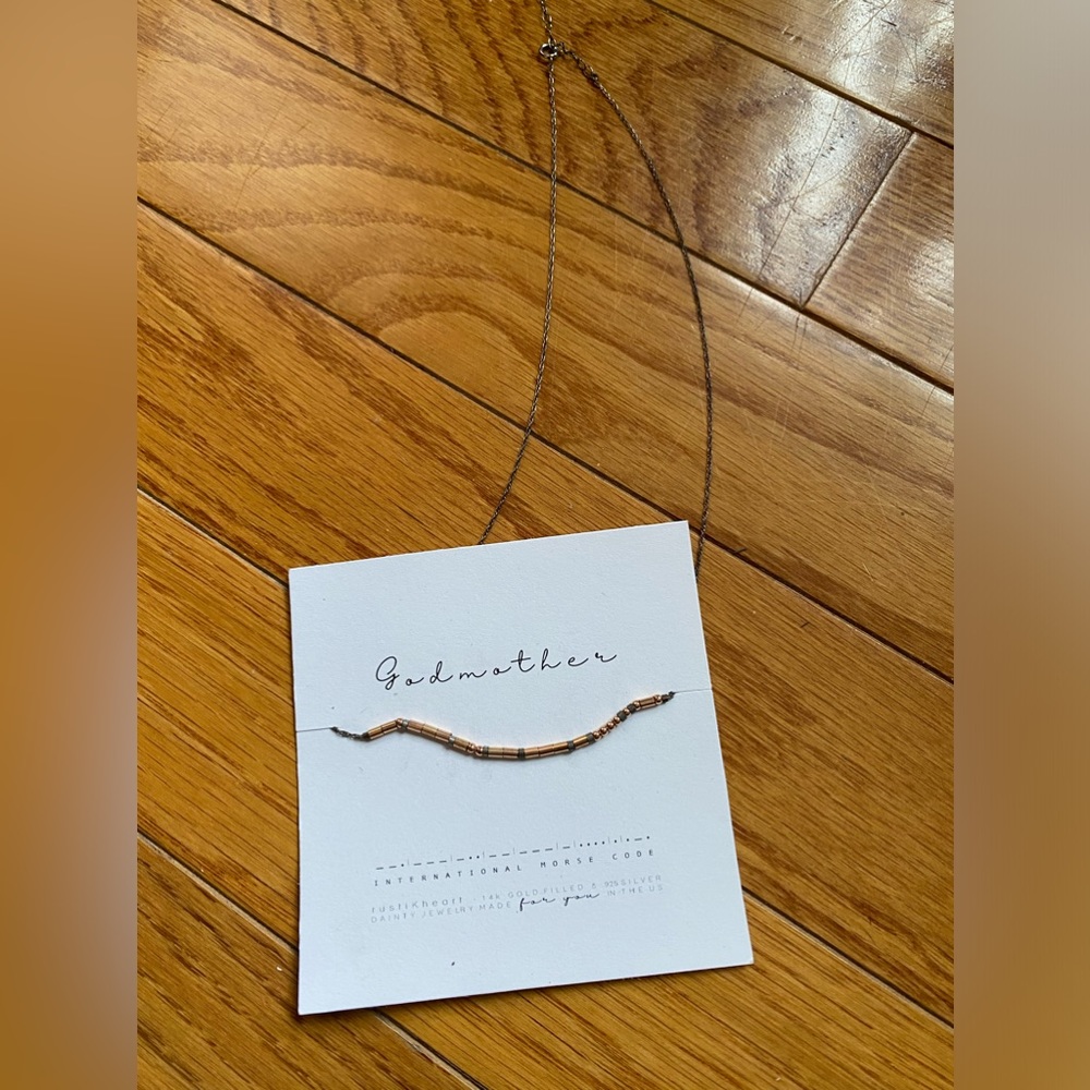Godmother necklace rustiKheart INTERNATIONAL MORSE CODE